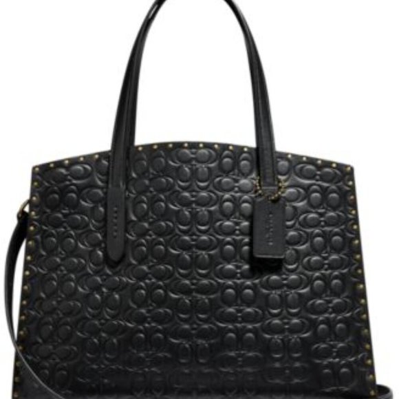 Coach 69069 Charlie Carryall in Signature Embossed Leather with Rivets NWT - Picture 1 of 9